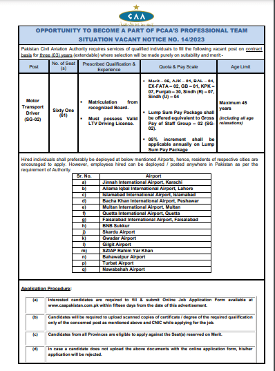 CAA jobs 2023 - Pakistan Civil Aviation Authority jobs - Apply Here 3 Screenshot 2023 06 28 145320