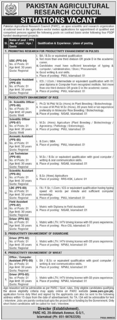 Latest PARC Jobs 2023 | www.parc.gov.pk jobs 2 PARC Jobs 2023 Advertisement: