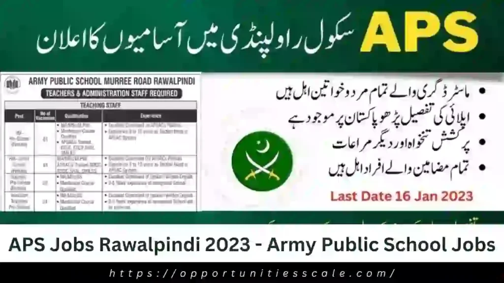APS Jobs Rawalpindi 2023 - Army Public School Jobs | Apply Here 1 APS Jobs Rawalpindi 2023